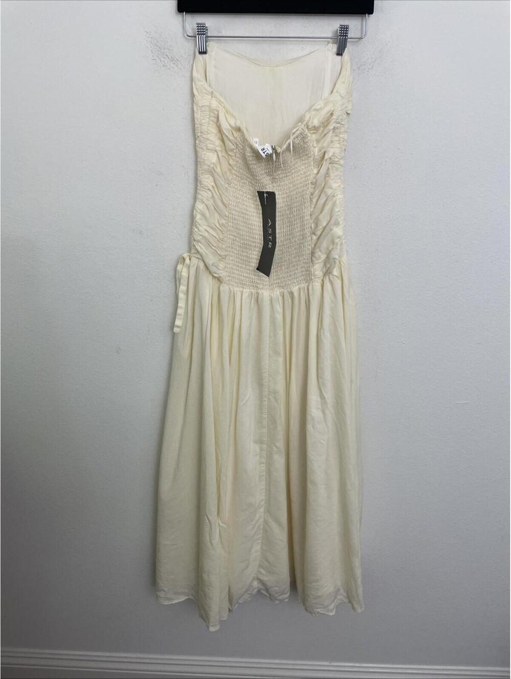 ASTR THE LABEL long DRESS cream strapless dress size M NWT $168msrp - Picture 4 of 11